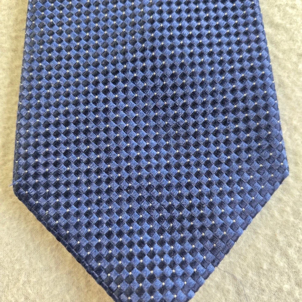 Donald J. Trump Necktie Mens OS Blue Woven Silk Signature Collection Geometric